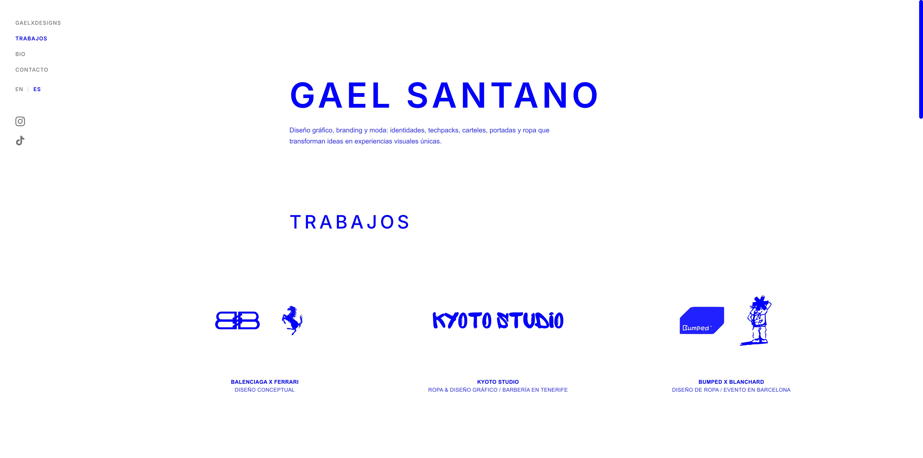 Screenshot of a Basalt Works web project: Gael Santano