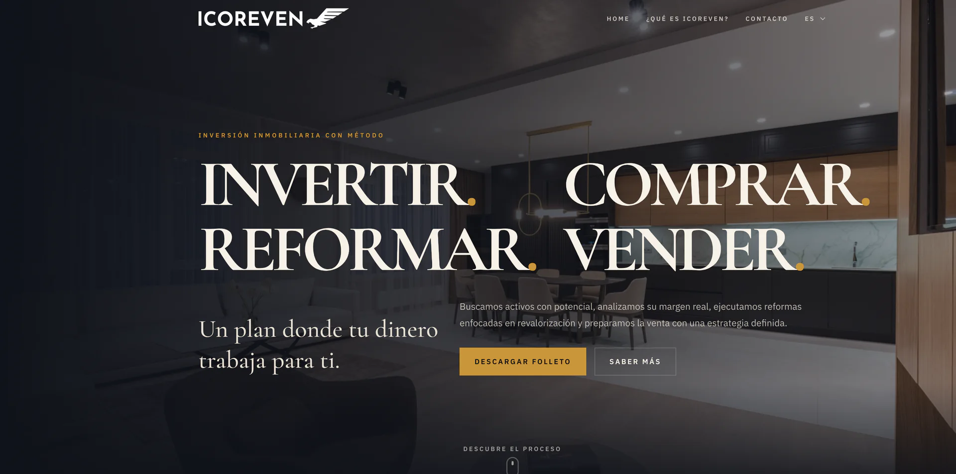 Screenshot of a Basalt Works web project: ICOREVEN