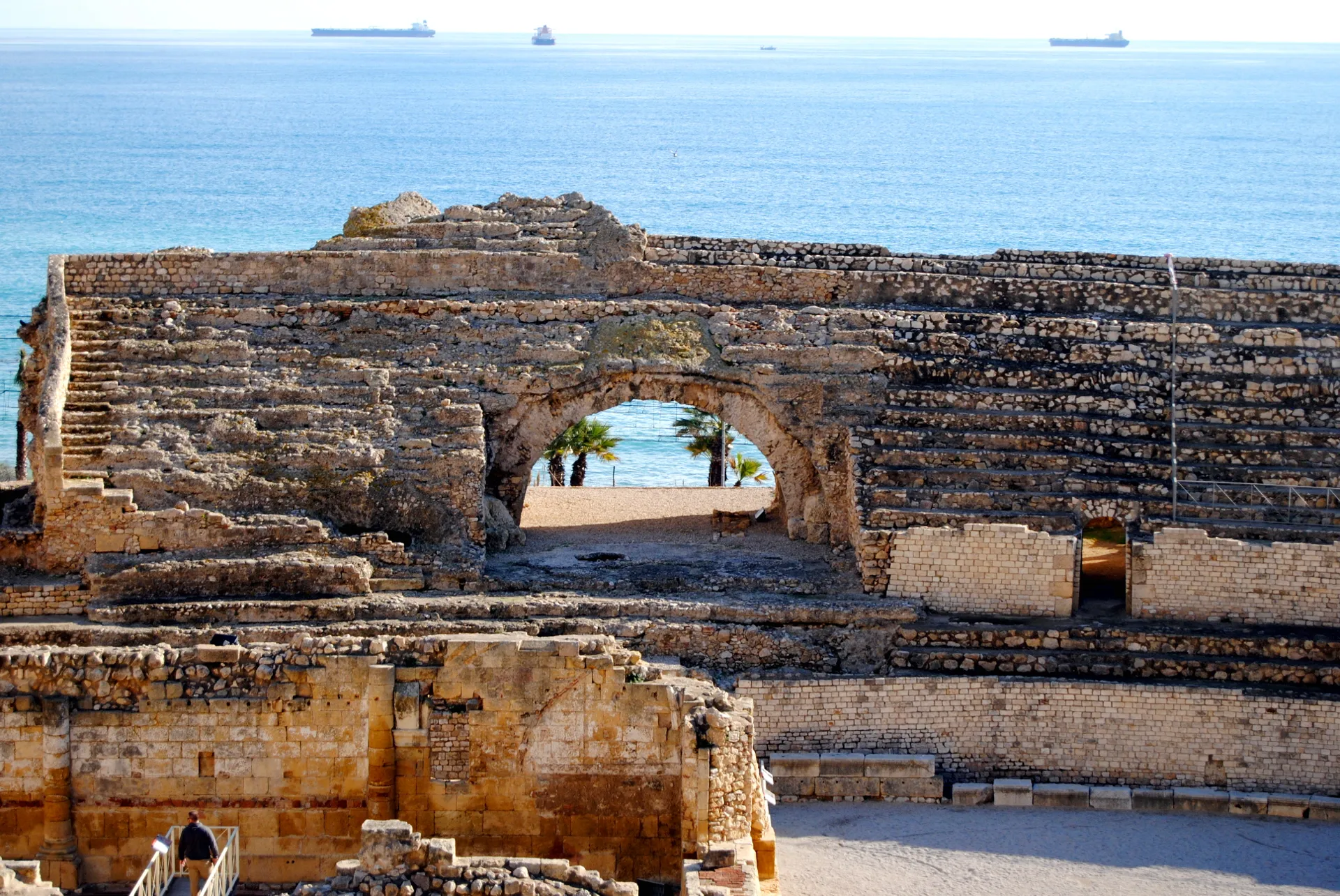 Tarragona’s Roman amphitheatre beside the Mediterranean Sea